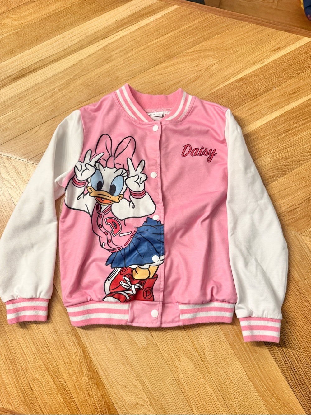 Daisy Duck Pink Kids Varsity Jacket Girls size 8
